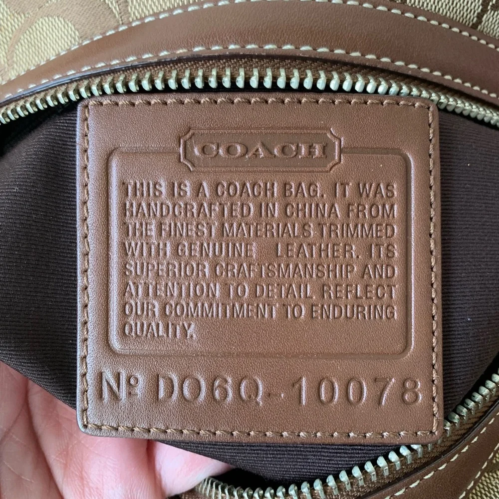 Coach Tan and Brown Signature Satchel - Picture 2 of 16